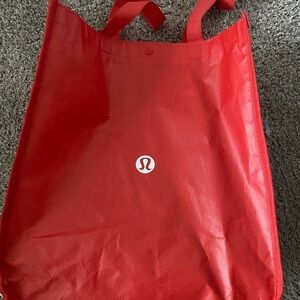 Lululemon Athletica Red and White Tote 16 x14